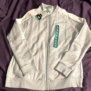 Brand new Puma zip up, white and gray
